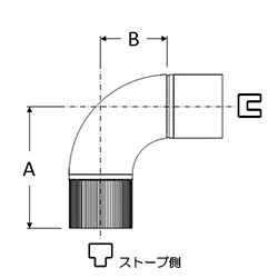 黒耐熱 シーム溶接 エビ曲90° φ150mm 【溶接煙突】 | 【黒耐熱
